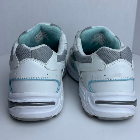 VIONIC TABI White Blue Stripes 11 Leather Orthaheel Hook and Loop Sneaker Shoes - Picture 5 of 8